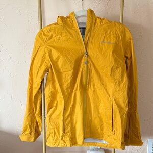 Eddie Bauer Mustard Hooded Rain Jacket